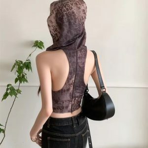 Y2K Hooded Corset Top: Trendy Grunge Aesthetic for Summer Outfits