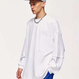 Y2K Layered Sleeve Basic Sweatshirt for Trendy Summer Outfits