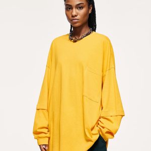 Y2K Layered Sleeve Basic Sweatshirt for Trendy Summer Outfits