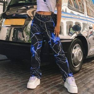 Y2K Lightning Pants: Trendy Cargo Style for Summer Outfits & Grunge Vibes