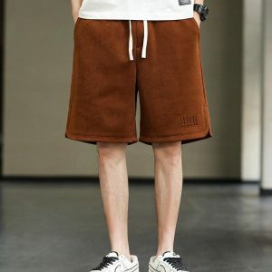 Y2K Oversized Sweatshorts with Drawstring Waist for Trendy Summer Vibes