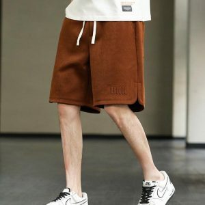 Y2K Oversized Sweatshorts with Drawstring Waist for Trendy Summer Vibes