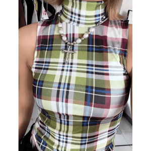 Y2K Plaid Aesthetic Tank Top for Trendy Summer Outfits