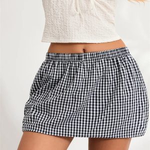 Y2K Plaid Bubble Mini Skirt - Trendy 90s Fashion for Summer Outfits