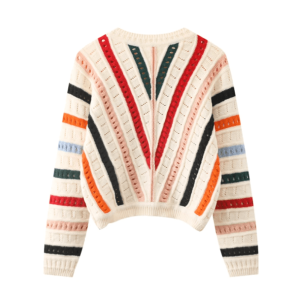 Y2K Rainbow Stripes Sweater: Trendy 90s Fashion for Summer Outfits