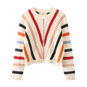 Y2K Rainbow Stripes Sweater: Trendy 90s Fashion for Summer Outfits