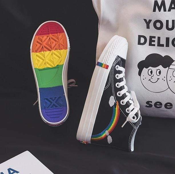 Y2K Rainbow Vibes Sneakers for Trendy Summer Outfits and Aesthetic Looks