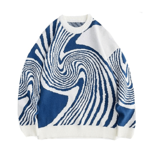 Y2K Retro Wavy Sweater: Trendy 90s Fashion for Effortless Style