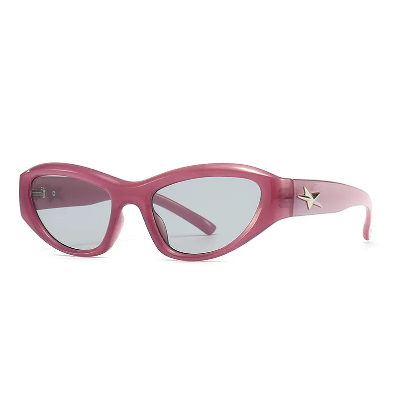 Y2K Star Wrap Around Sunglasses for Trendy Summer Outfits