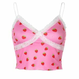 Y2K Strawberry Crop Top: Cute Summer Outfit for Trendy Vibes