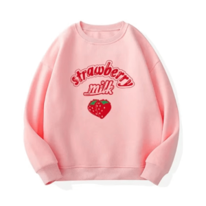 Y2K Strawberry Milk Jumper: Cute Summer Outfit for Trendy Vibes