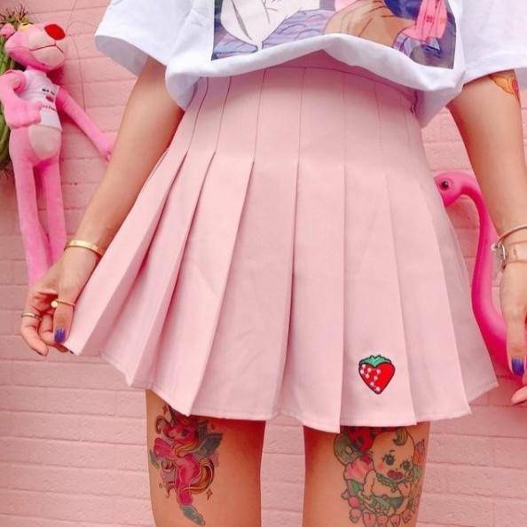 Y2K Strawberry Milk Skirt: Cute Summer Outfit for a Coquette Aesthetic