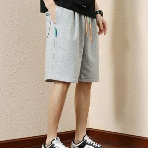 Y2K Striped Sweatshorts with Colored Laces for Trendy Summer Vibes