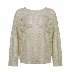 Y2K Summer Vibes Fishnet Sweater for Trendy Outfits and Aesthetic Looks