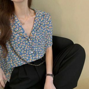 Y2K Summer Vibes Short Sleeve Shirt for Trendy Outfits