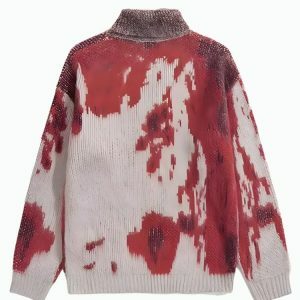 Y2K Tie Dye Turtle Neck Sweater - Trendy Knit for Summer Vibes