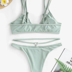 Y2K Triangle Cut Out Bikini Set for Trendy Summer Vibes