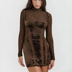 Y2K Velvet Mini Dress: Chic Summer Outfit for a Stylish Look