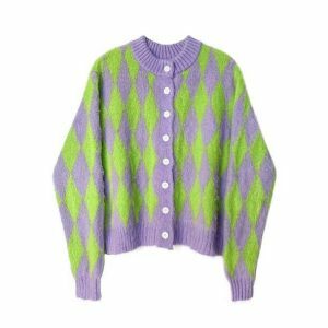 Y2K Vintage Contrast Sweater: Retro 90s Fashion Essential for Aesthetic Outfits