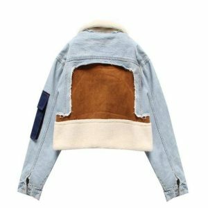 Y2K Vintage Cut Denim Jacket for Trendy Summer Outfits and Aesthetic Looks