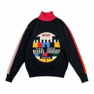 Y2K Vintage TV Screen Sweater: Retro 90s Aesthetic Fashion Top