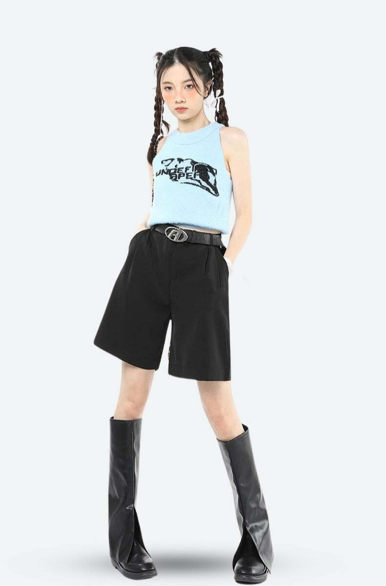 Y2K Wide Leg Pleated Shorts for Trendy Summer Outfits and Aesthetic Looks